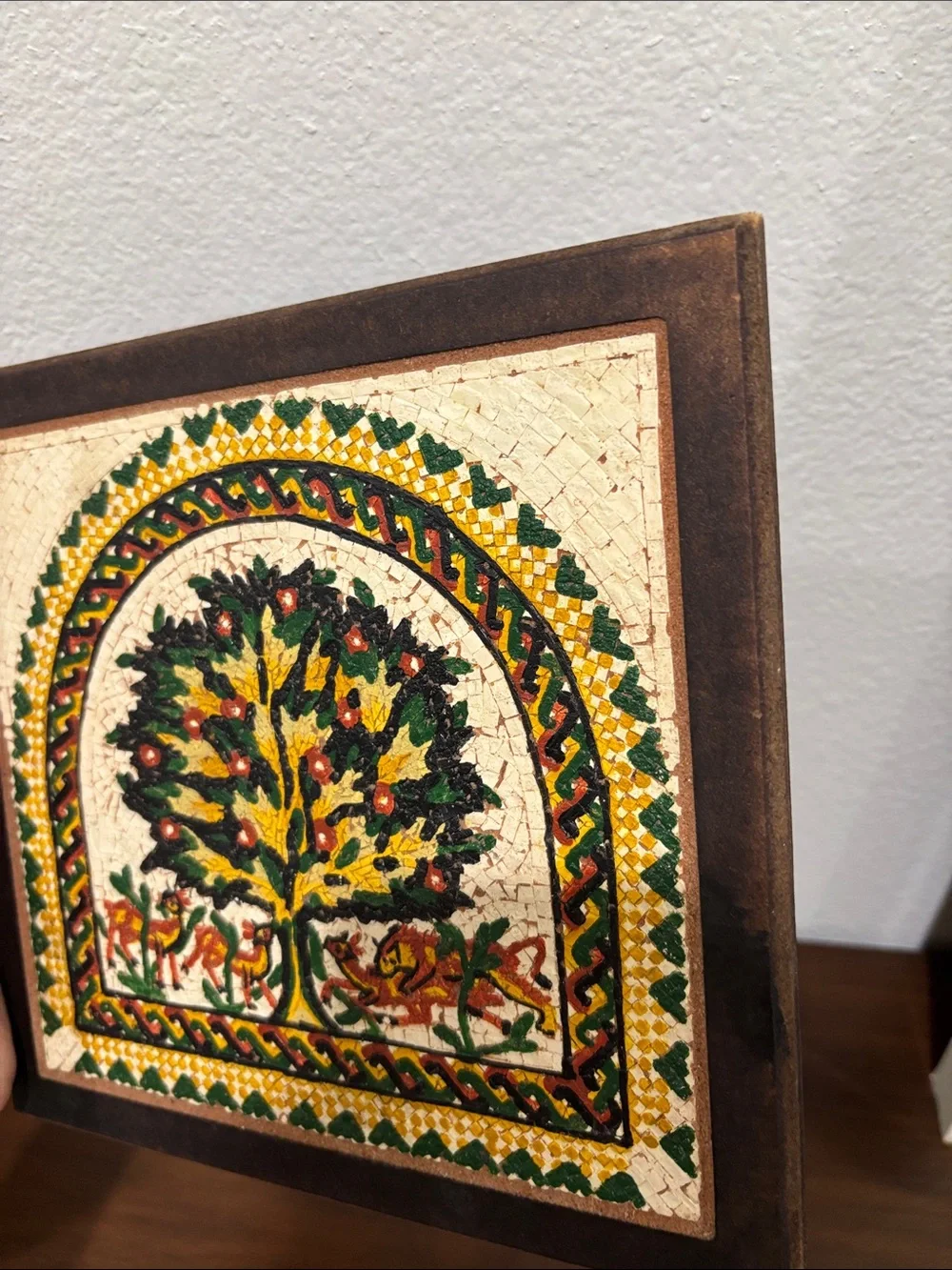 Real Stones Mosaics Tree Of Life Wooden Frame Handcrafted